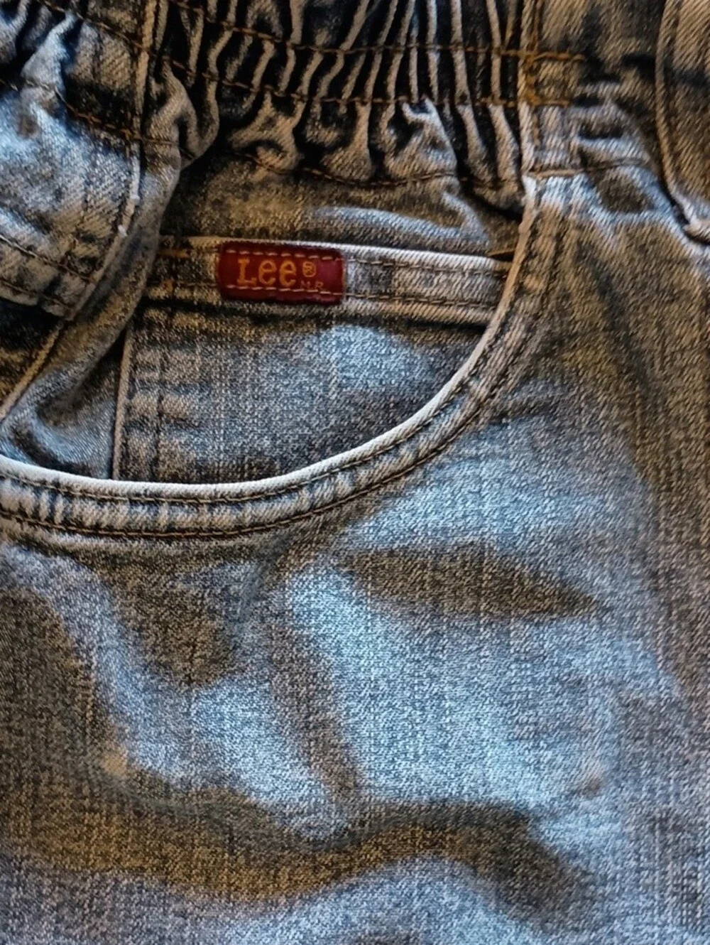 Lee Women's Blue Side Elastic Waist Denim Shorts, Sz 14